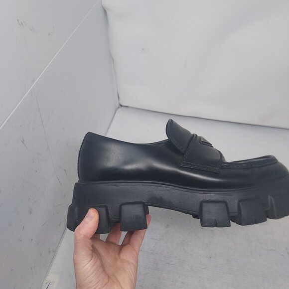 Prada Black MENS Chunky Monolith Lug Sole Platform Loafer - Picture 2 of 13